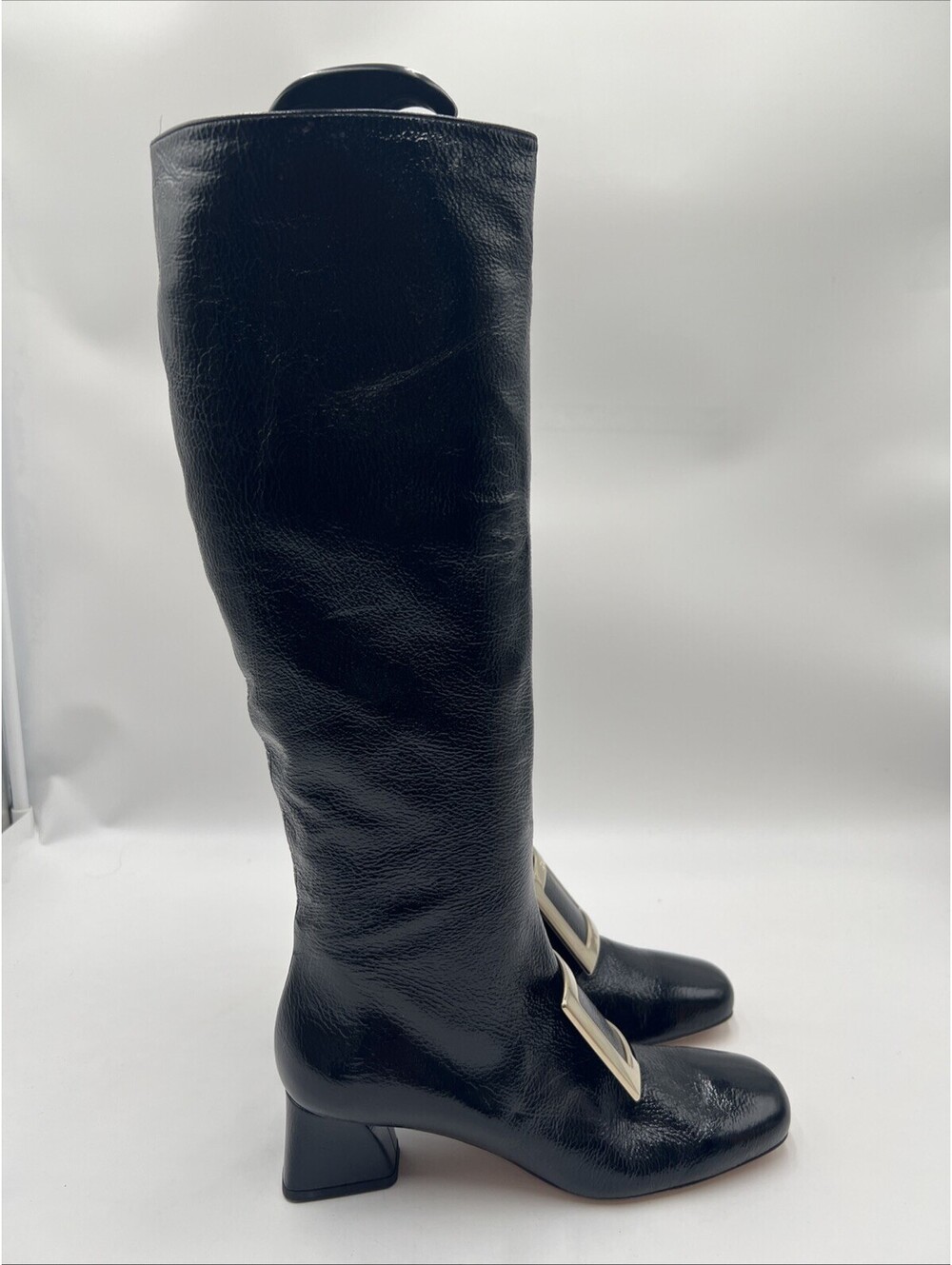 Women’s Roger Vivier Patent Leather Riding Boots Black Size 37